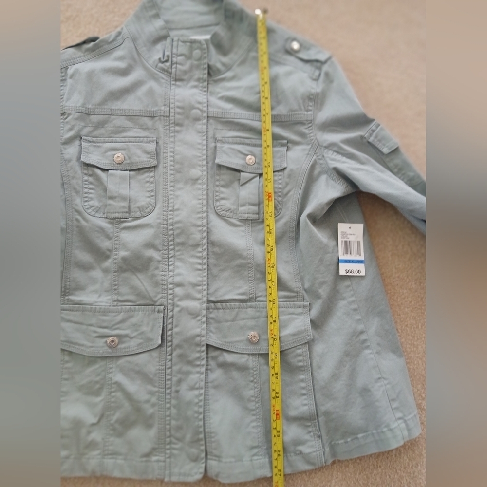 Women's Kensie Lightweight Zip-Up Utility XL Desert Sage.  NWT - Picture 7 of 8